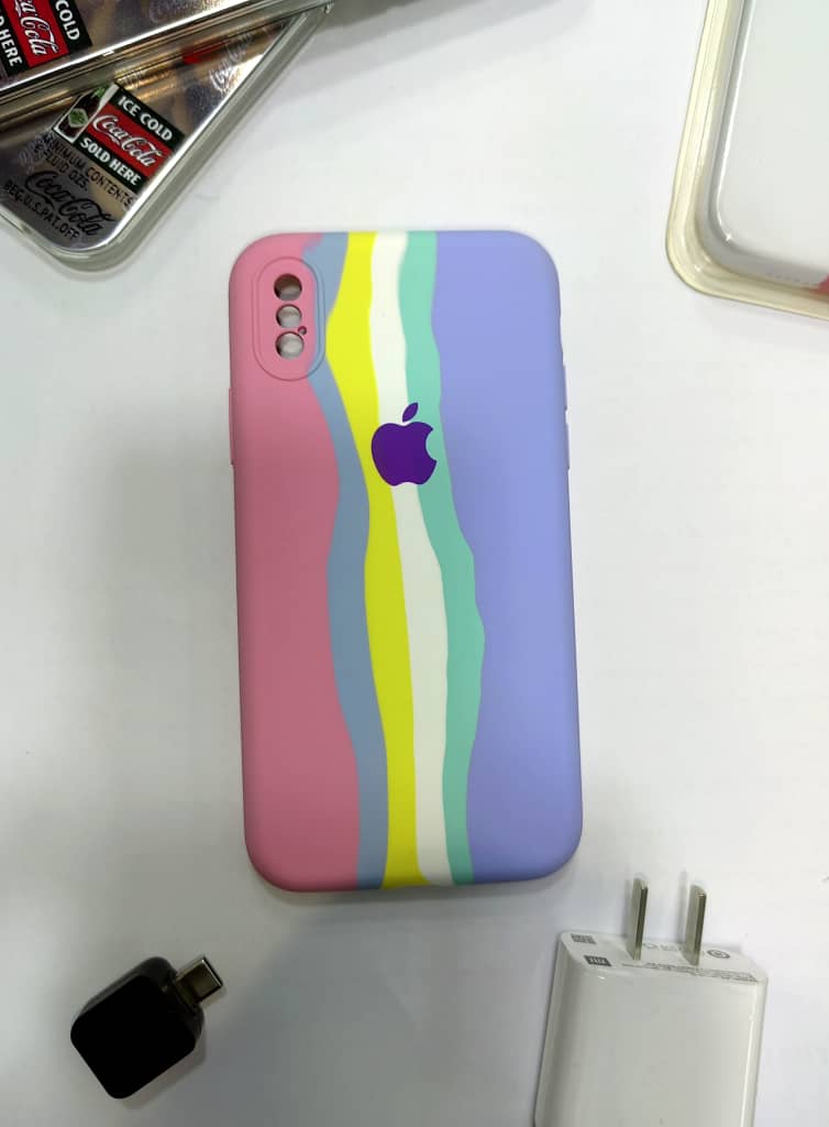 Rainbow silicone case for iPhone X, Xs