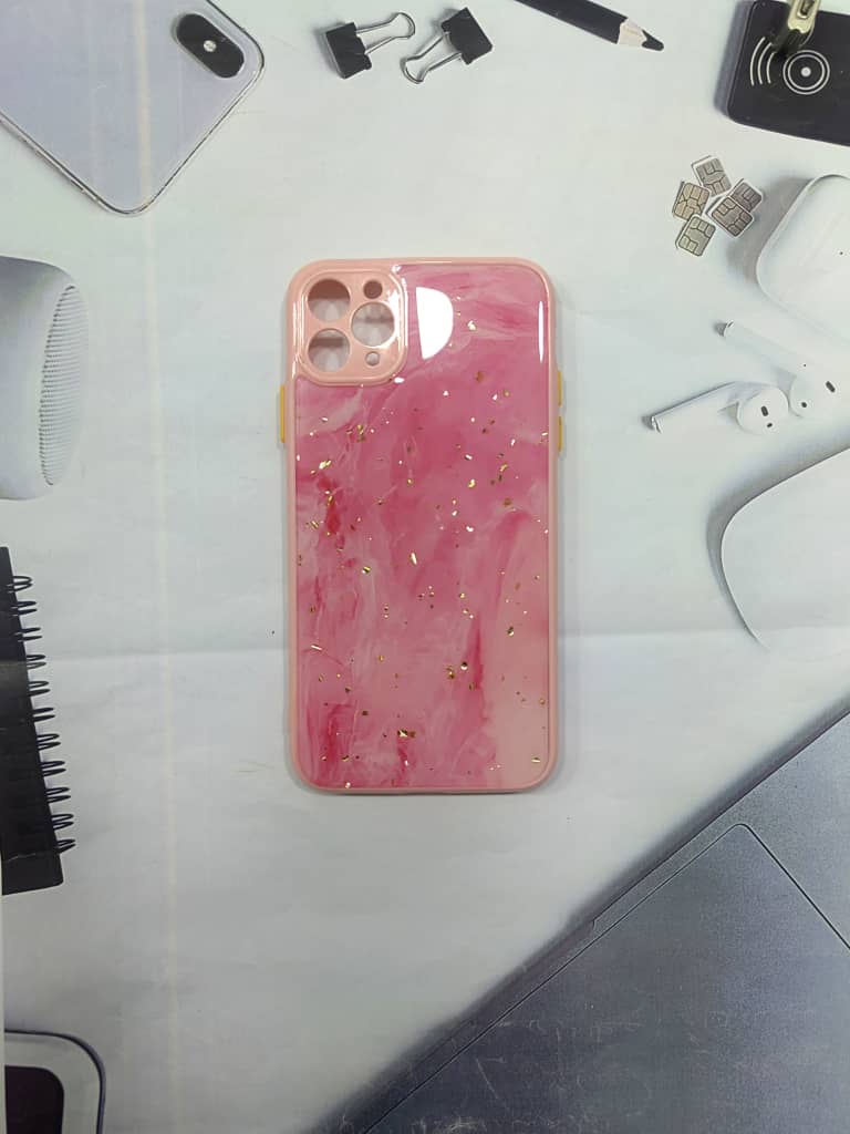 Resin fantasy frame with pink design for iPhone 11 promax