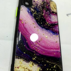 Resin fantasy frame with stone design for iPhone X, Xs.