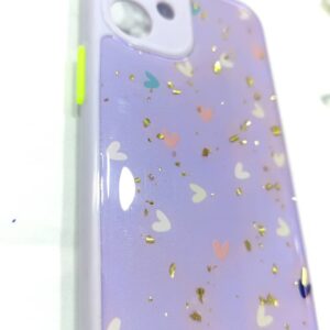 Resin fantasy frame with white heart design for iPhone 12pro
