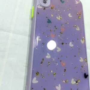 Resin fantasy frame with white heart design for iPhone Xsmax