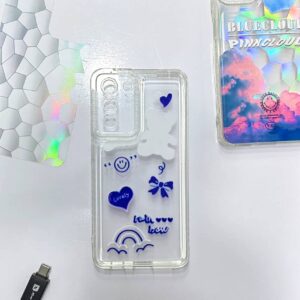 Samsung s21 fe Transparent frame with bee design for girls