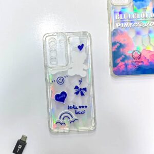 Samsung s21 fe Transparent frame with bee design for girls.