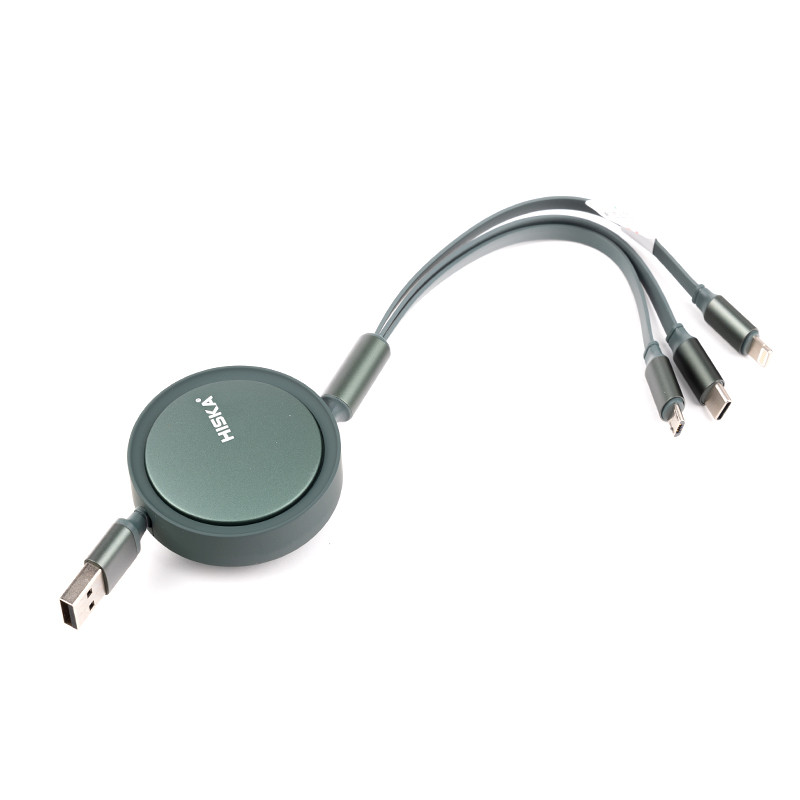 کابل شارژ USB به لایتنینگ USB C MicroUSB هیسکا مدل LX 10 طول 1 2 متر (4)