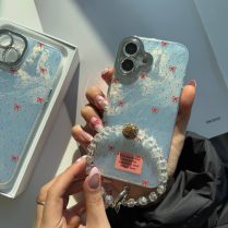 Red Brush Bow Fancy Case for iPhone 13 (1)